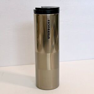 Starbucks ‘15 Gold Line Color Block Troy Skinny Stainless Steel Coffee mug 16 OZ